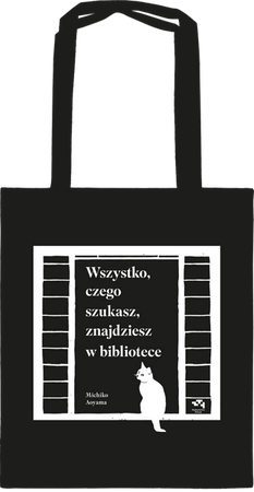 Torba czarna "Wszystko, czego szukasz, znajdziesz w bibliotece"