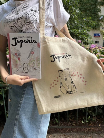 Torba ecru Kocie ścieżki Japonia